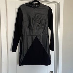 Black Leather Look Dress